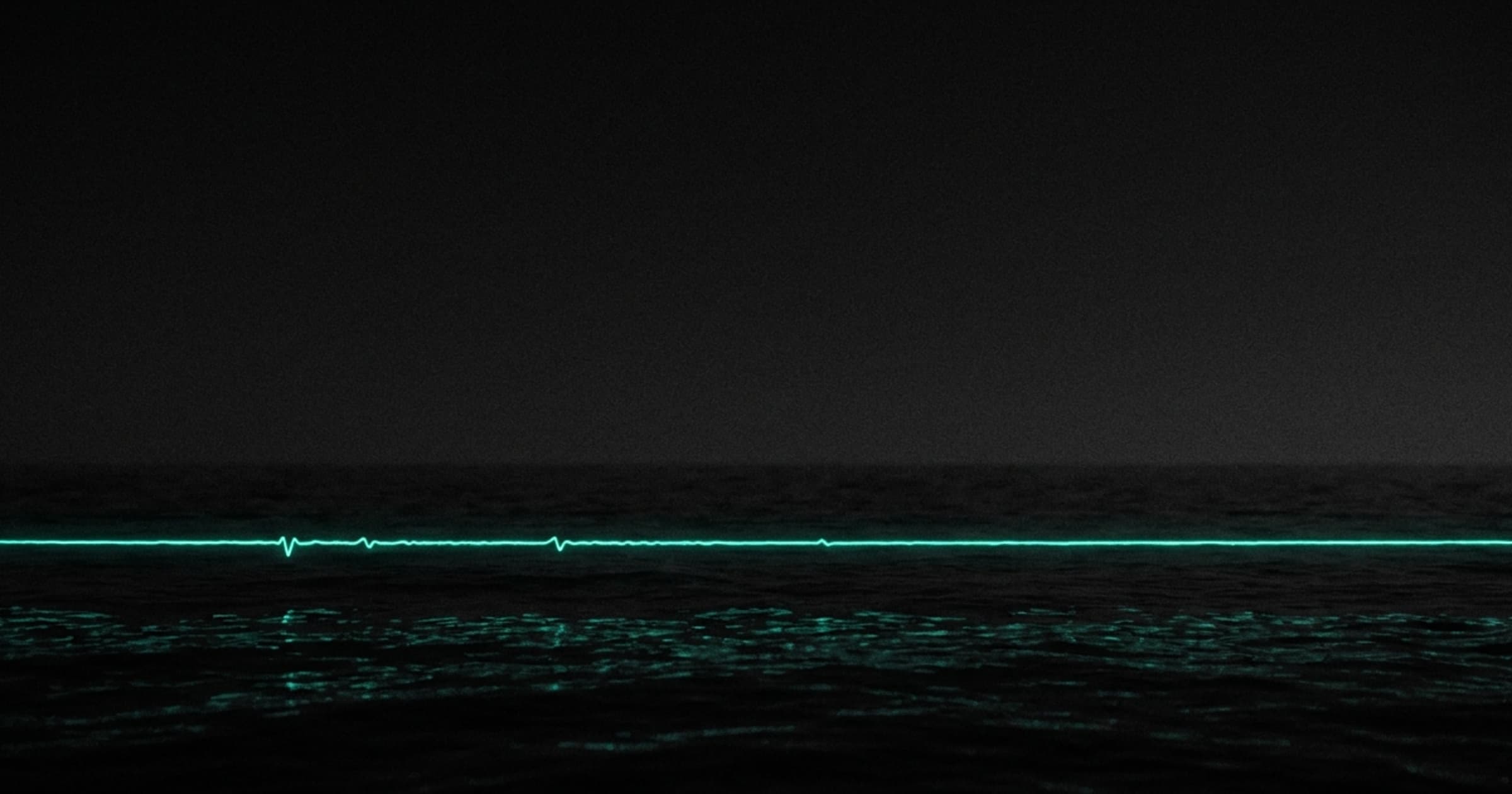 Wide cinematic brand still generated for this project — a teal signal waveform over a dark horizon